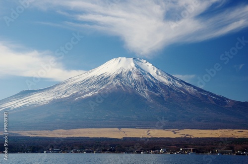 Mt.Fuji, view from the shore of Lake Yamanakako 富士山 山中湖からの眺望