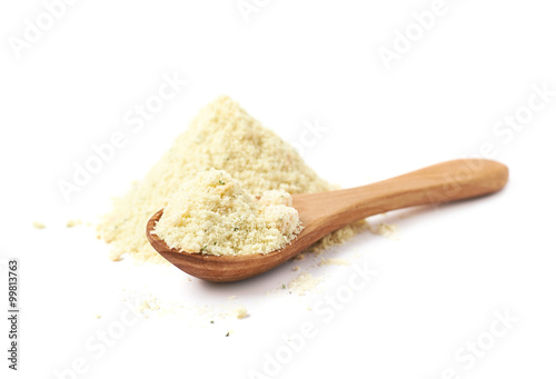 Pile of potato powder isolated