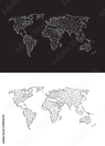 Polygonal world map easy all editable