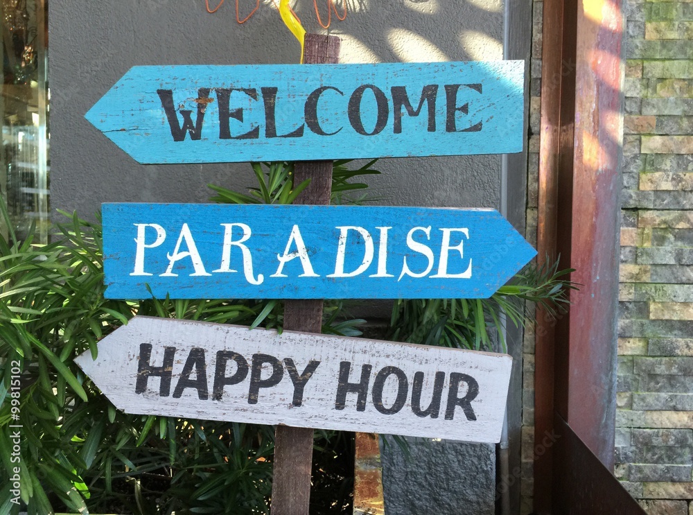 Fototapeta premium Happy hour sign 