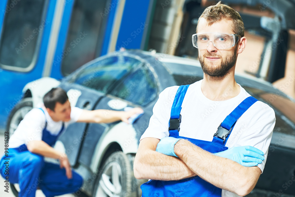 Portrait of auto mechanic worker Portrait of auto mechanic worker