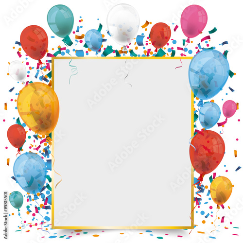 Golden Paper Frame Balloons Carnival