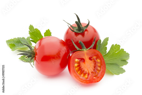 Tomato on the white background. photo