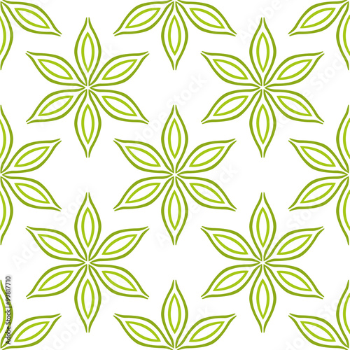 Simple green flowers seamless pattern