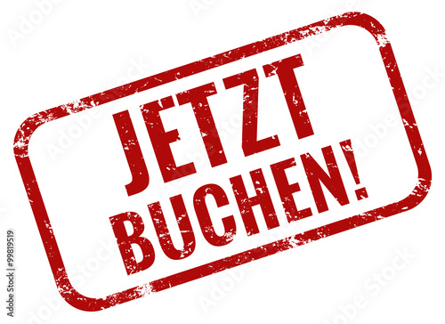 Jetzt buchen Stempel rot grunge