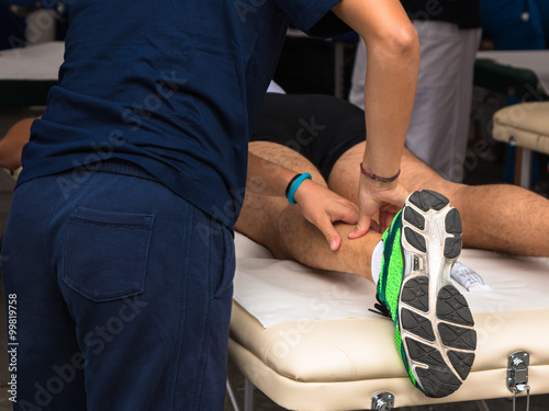 Athlete's Muscles Massage after Sport Workout