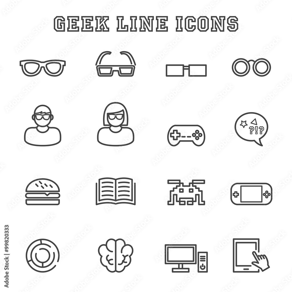 geek line icons geek line icons