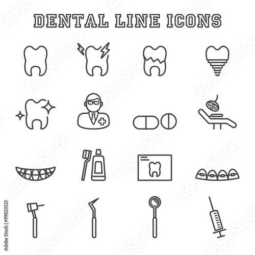 dental line icons