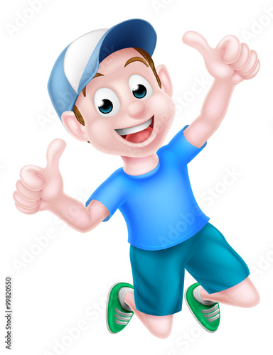 Cartoon Boy Giving Thumbs Up