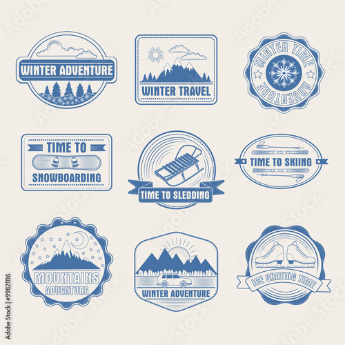 Winter Adventure Badges Set
