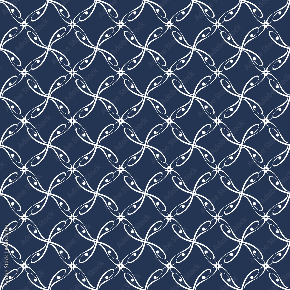 Naklejka premium Seamless abstract pattern with curved abstract elements. Ornament for fabric, paper and other. Vector, EPS 10