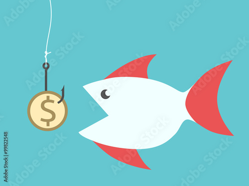 Fish eating dollar bait © inimalGraphic