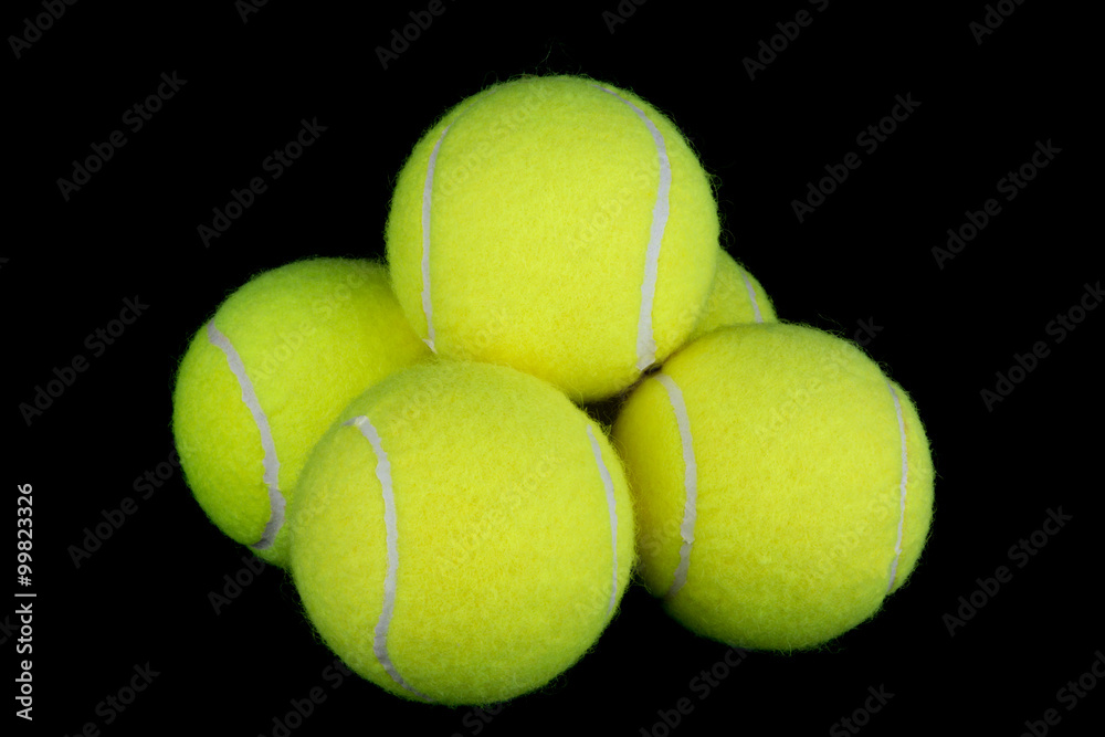 Tennis Balls on Black Background