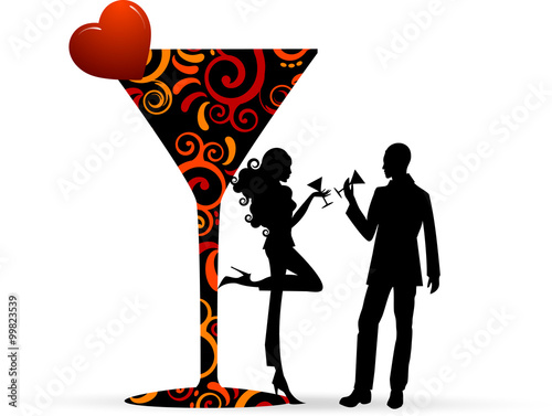 Valentine cocktail couple