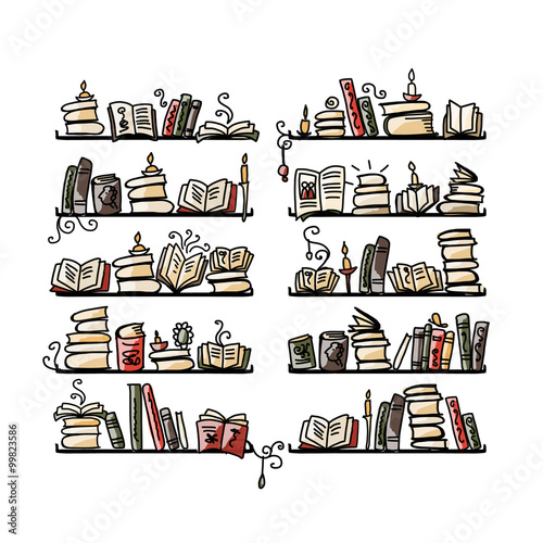 Book shelves, sketch for your design