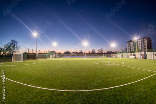 small stadium in the night