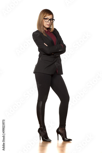 pretty business woman with arms folded