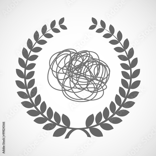 Isolated laurel wreath icon with a doodle