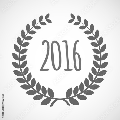 Isolated laurel wreath icon with a 2016 sign