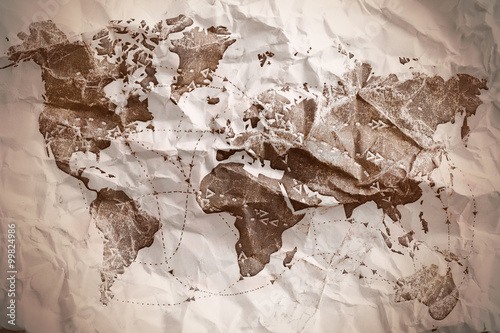 Quadro su tela Old textured map