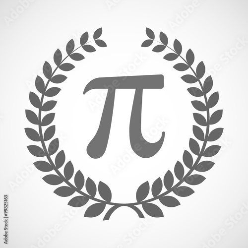 Isolated laurel wreath icon with the number pi symbol