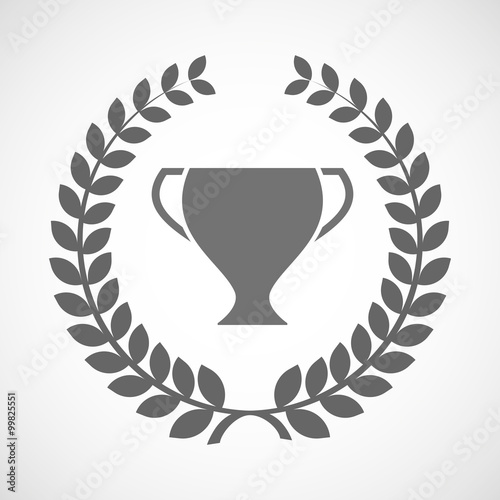 Isolated laurel wreath icon with a cup