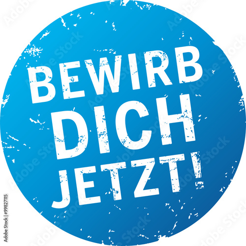 blauer button zerkratzt Bewirb Dich jetzt!