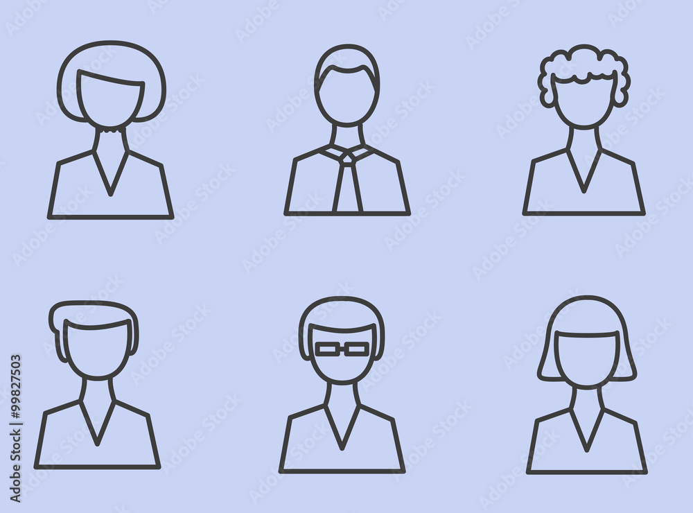 Set Linear icons man, people, user. Vector illustration. Set Linear icons man, people, user. Vector illustration.
