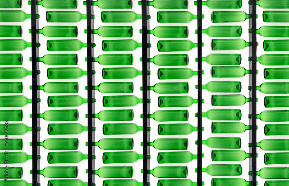 Fototapeta premium Translucent green bottles pattern