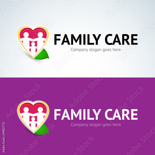 Family care logo, love family,family logo, isolated vector logo template.