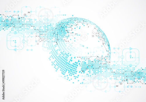 Abstract blue technology business background.