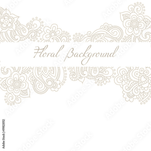 Wedding, invitation or anniversary card template with romantic floral background