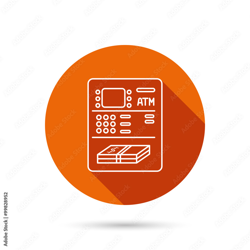 ATM icon. Automatic cash withdrawal sign. ATM icon. Automatic cash withdrawal sign.