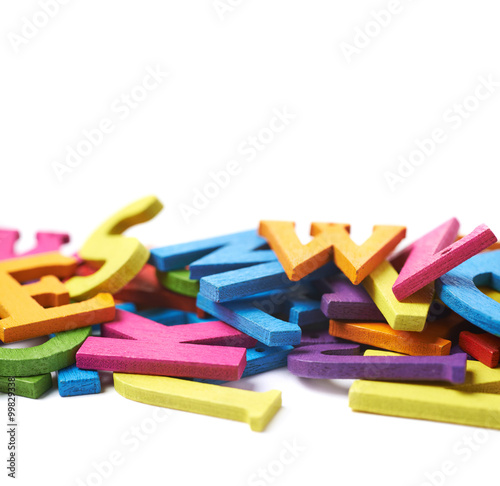 Row made of colorful letters isolated