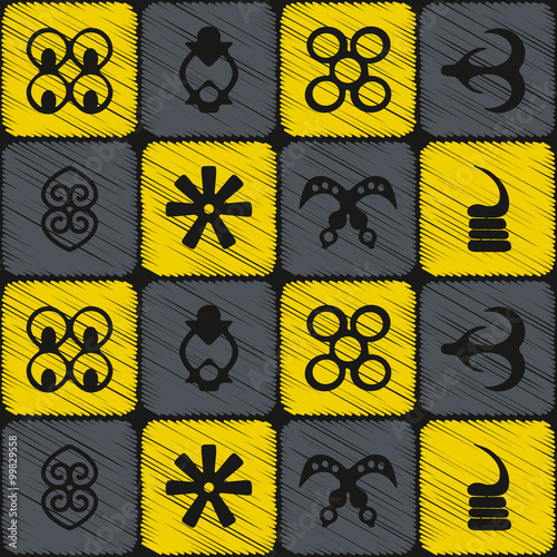 seamless pattern with adinkra symbols for your design