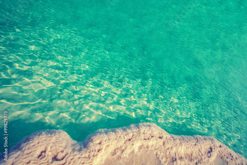 Fototapeta Naklejka Na Ścianę i Meble -  Texture of Dead sea. Salt sea shore