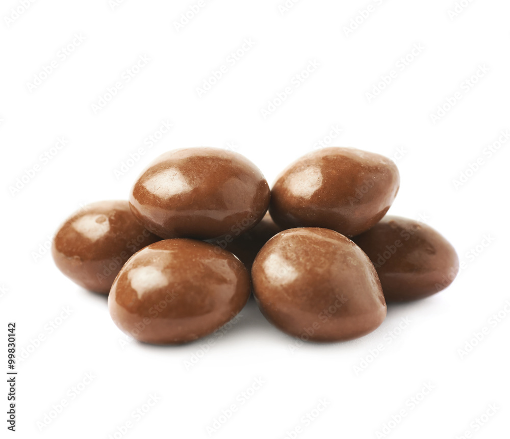 Chocolate glazed nut candy isolated Chocolate glazed nut candy isolated
