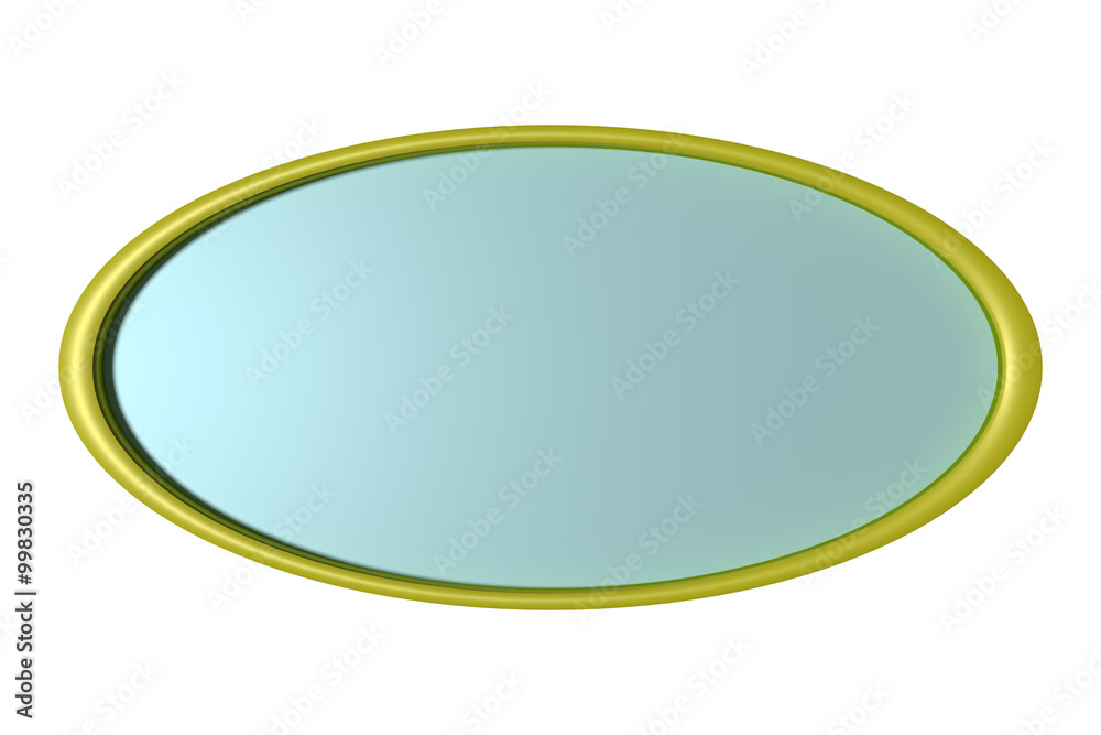 Blue tray with yellow frame on white background Blue tray with yellow frame on white background