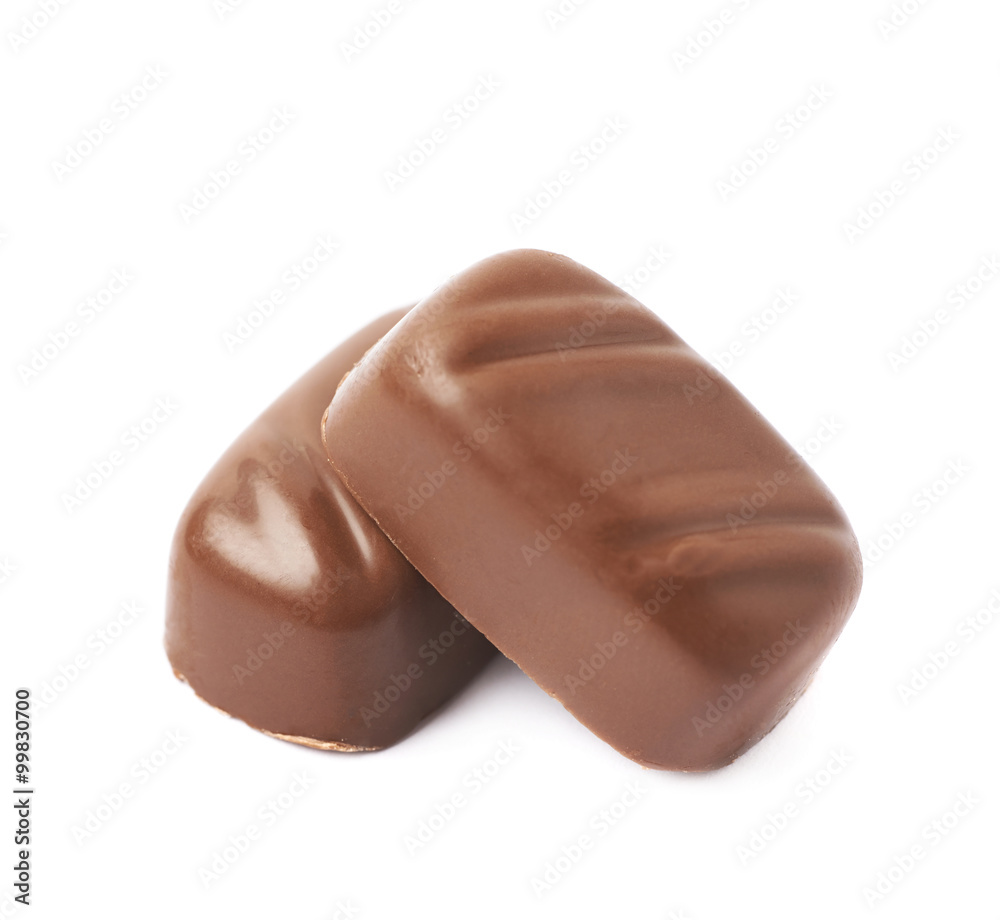 Obraz premium Small chocolate candy bar isolated