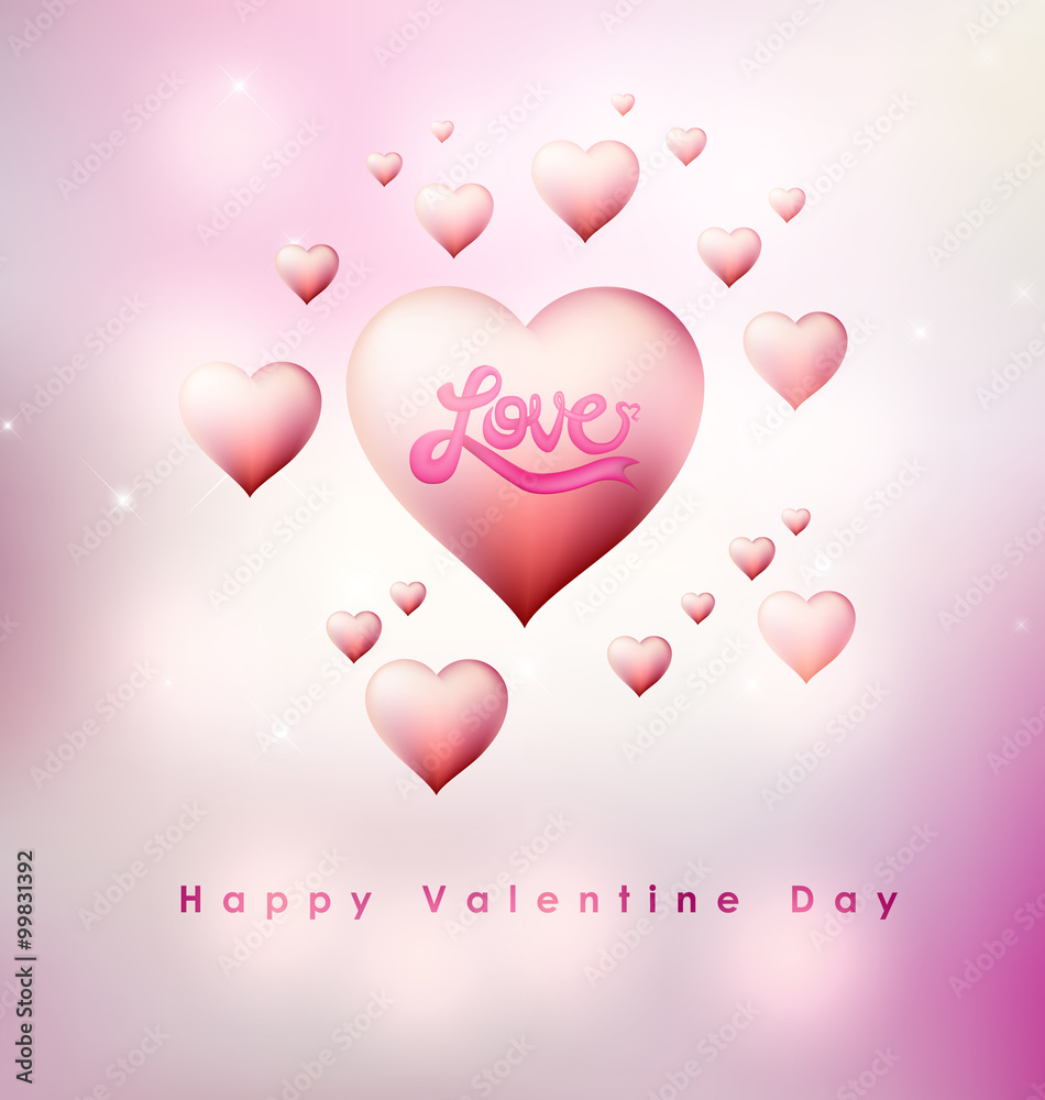 Heart love valentine concept background vector design