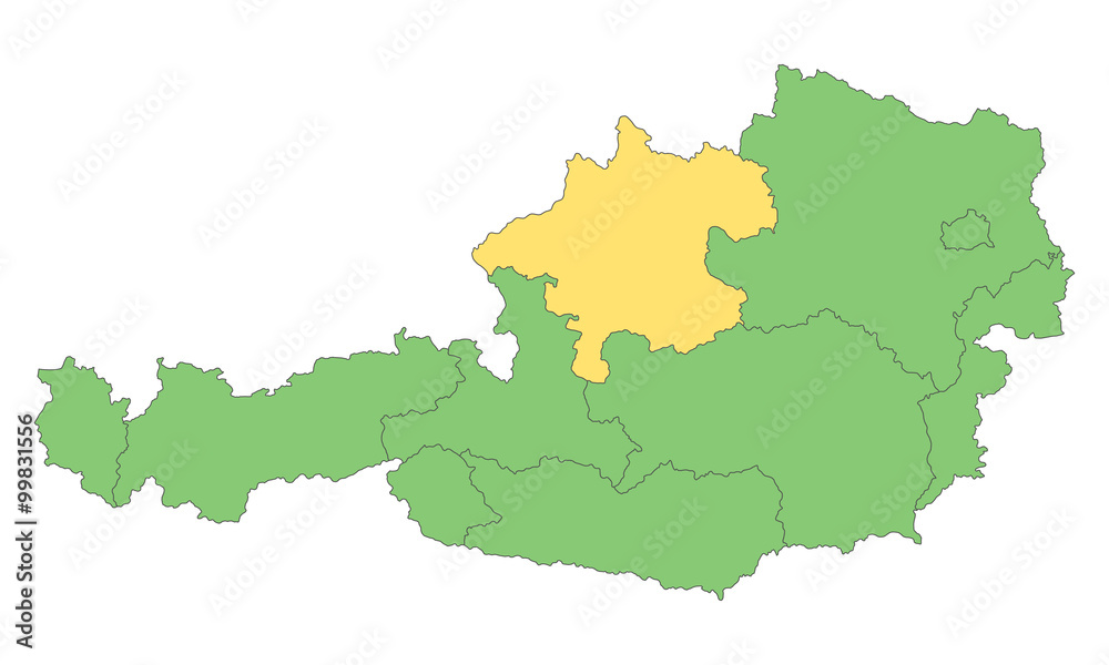 Österreich - Oberösterreich (Vektor in Grün)