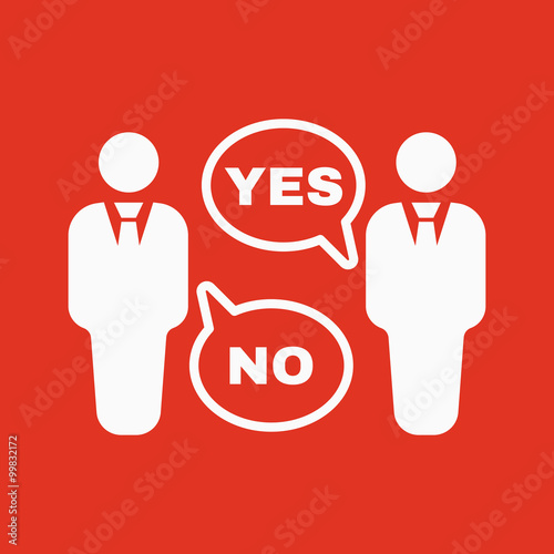 The dispute icon. Dialog and  negotiation, discussion symbol. Flat