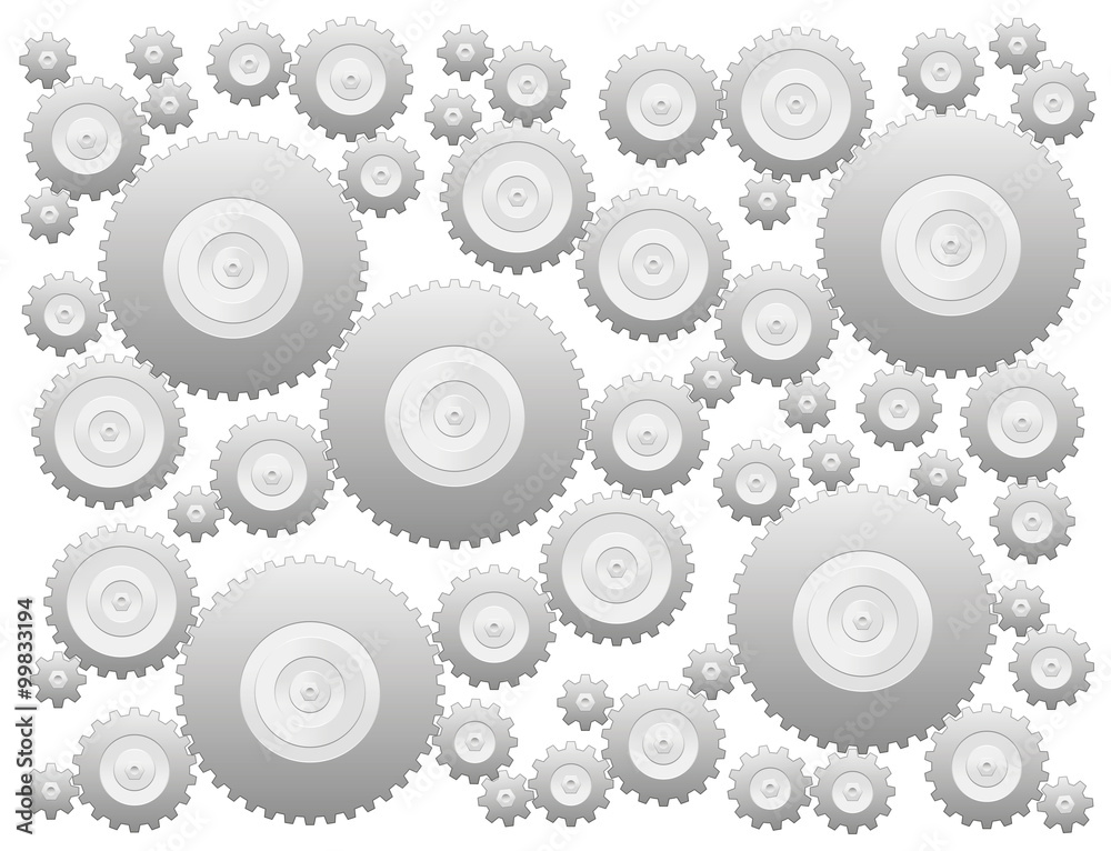 Cogs - gear wheels - isolated vector illustration over white background. Cogs - gear wheels - isolated vector illustration over white background.
