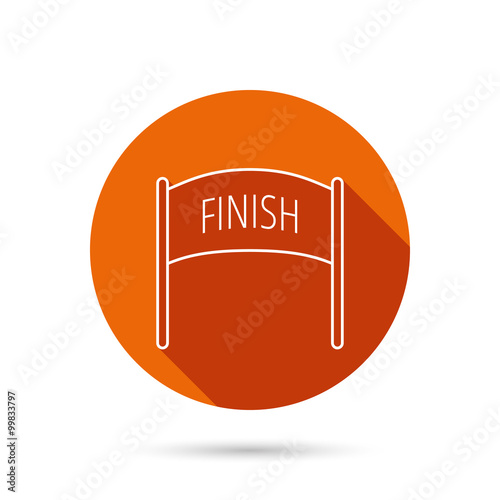 Finish banner icon. Marathon checkpoint sign.