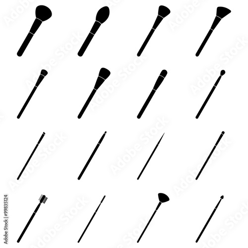 Set of brushes for make up, vector illustration