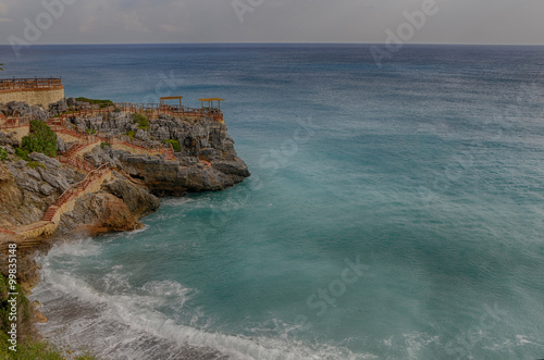 Alanyas' mediterranean coastline and Ottoman castle (Turkey) photo