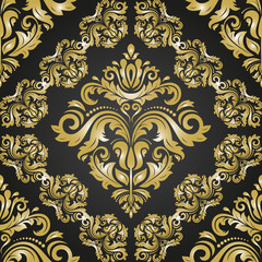 Rideaux Noir et or patrons Seamless Oriental Background  © Fine Art Studio