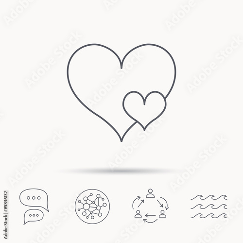 Love hearts icon. Lovers sign.