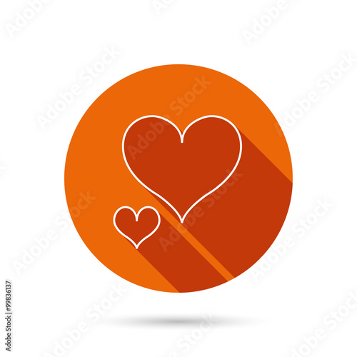Love hearts icon. Lovers sign.