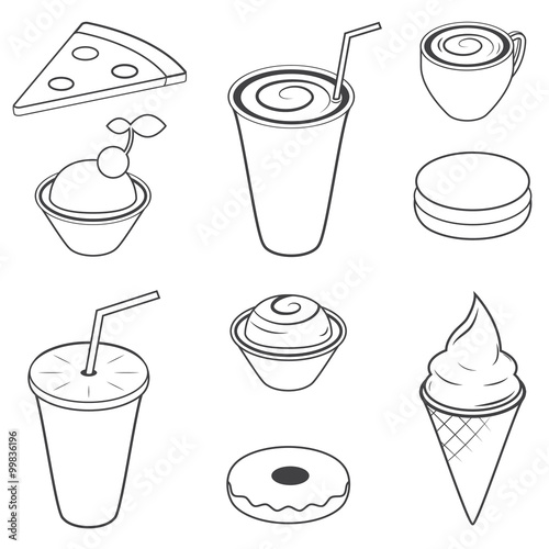 Fast food objects, and all sorts of sweets and food items.
